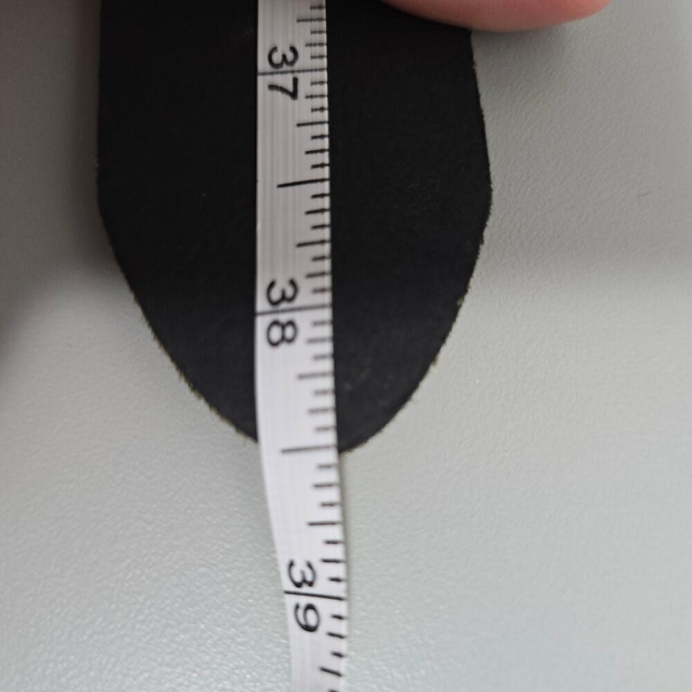 JUST CAVALI Black Leather Belt Rhinestone Trim 38.5" Long - Picture 6 of 6